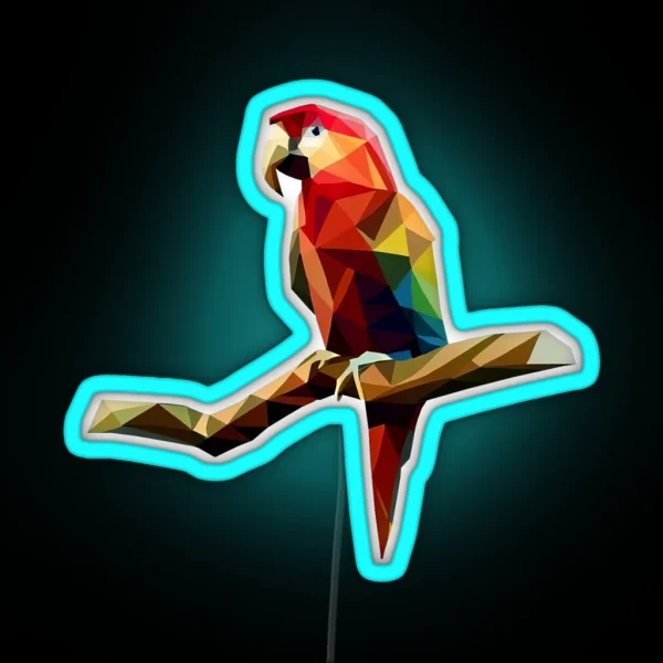 Geometric Colorful Parrot RGB Neon Sign