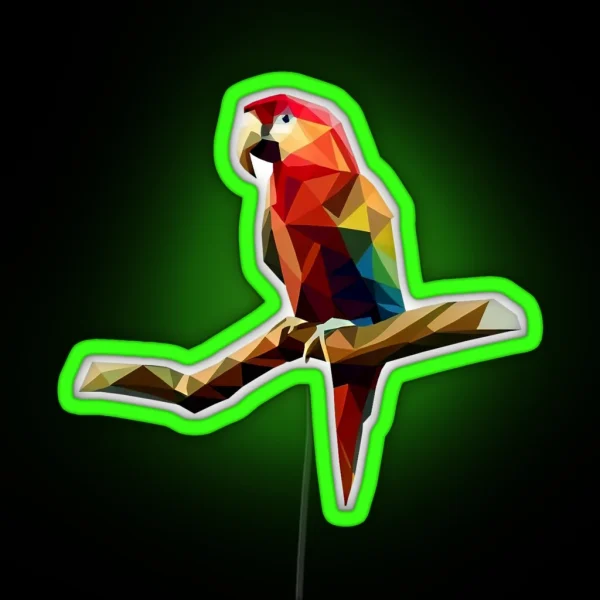 Geometric Colorful Parrot RGB Neon Sign