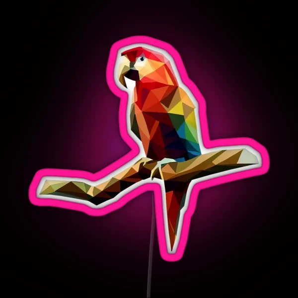 Geometric Colorful Parrot RGB Neon Sign