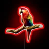 Vibrant Geometric Parrot Neon Sign with Bright RGB Color Accents