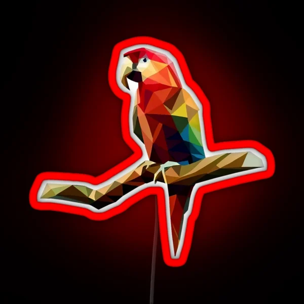 Geometric Colorful Parrot RGB Neon Sign