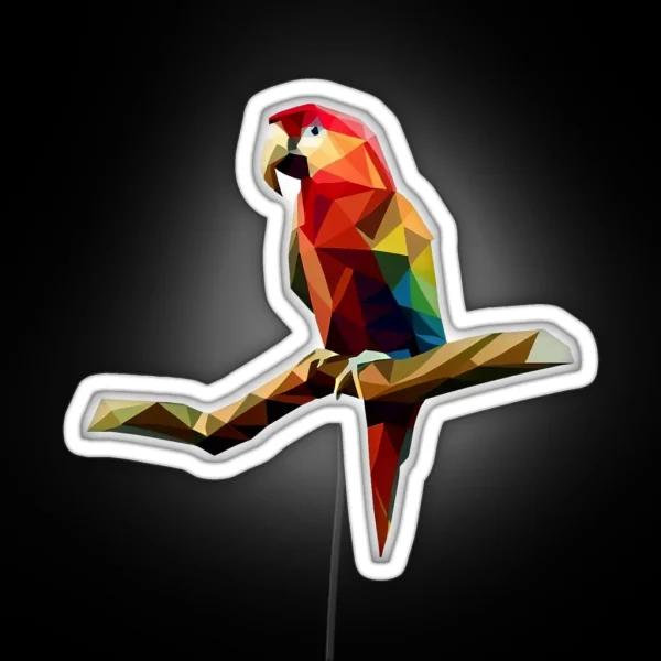 Geometric Colorful Parrot RGB Neon Sign