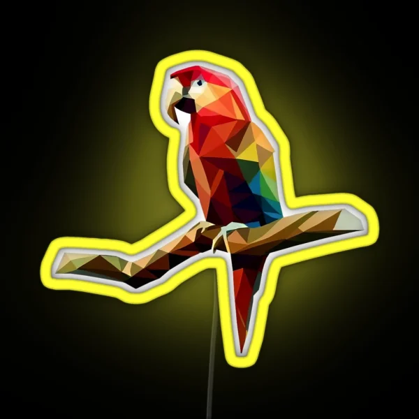 Geometric Colorful Parrot RGB Neon Sign