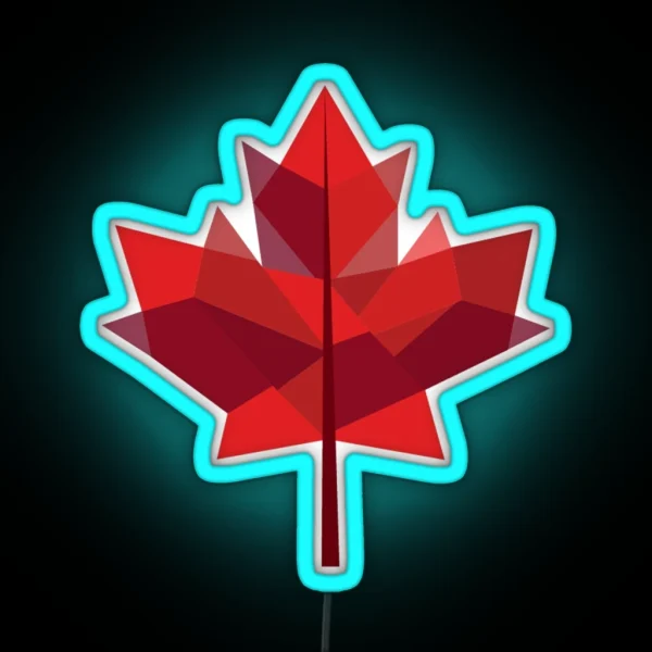Geometric Maple Leaf RGB Neon Sign