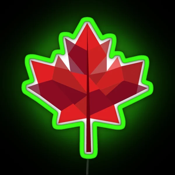 Geometric Maple Leaf RGB Neon Sign