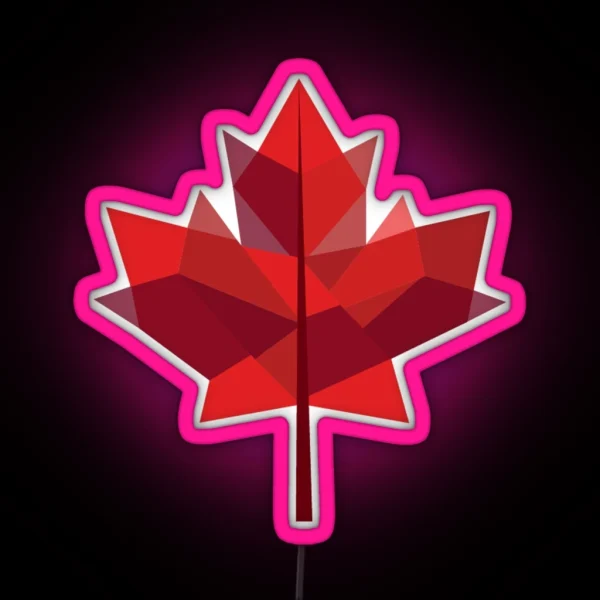 Geometric Maple Leaf RGB Neon Sign