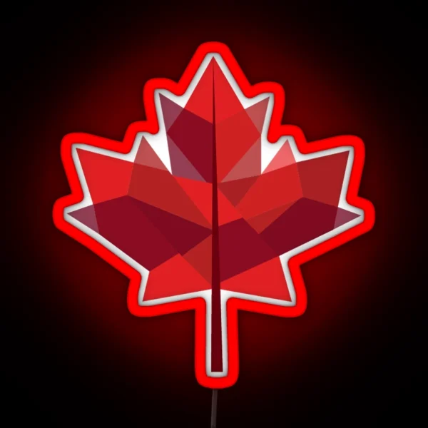 Geometric Maple Leaf RGB Neon Sign