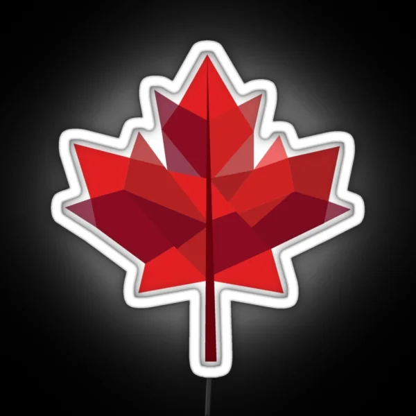 Geometric Maple Leaf RGB Neon Sign