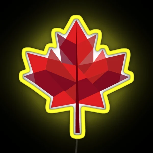 Geometric Maple Leaf RGB Neon Sign