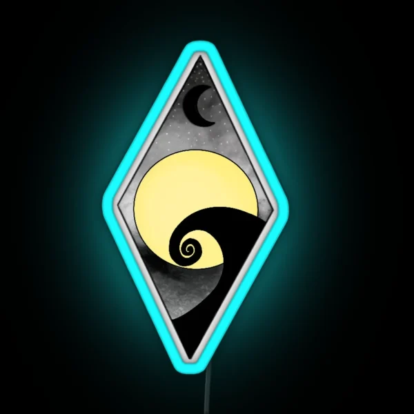 Geometric Nightmare Before Christmas Logo RGB Neon Sign
