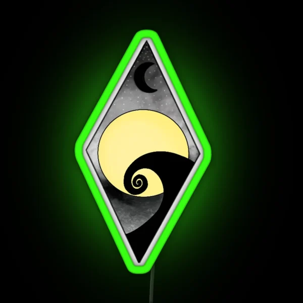 Geometric Nightmare Before Christmas Logo RGB Neon Sign