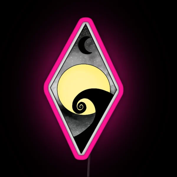 Geometric Nightmare Before Christmas Logo RGB Neon Sign