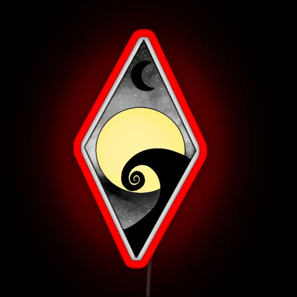 Geometric Nightmare Before Christmas Logo RGB Neon Sign