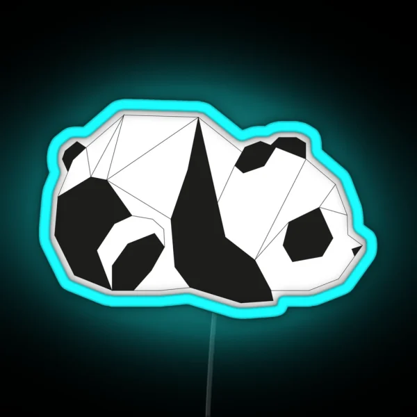 Geometric Panda RGB Neon Sign