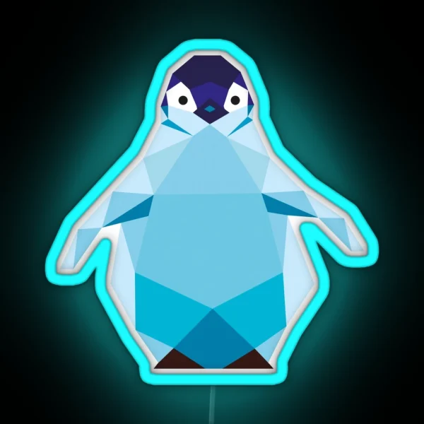 Geometric Penguin RGB Neon Sign