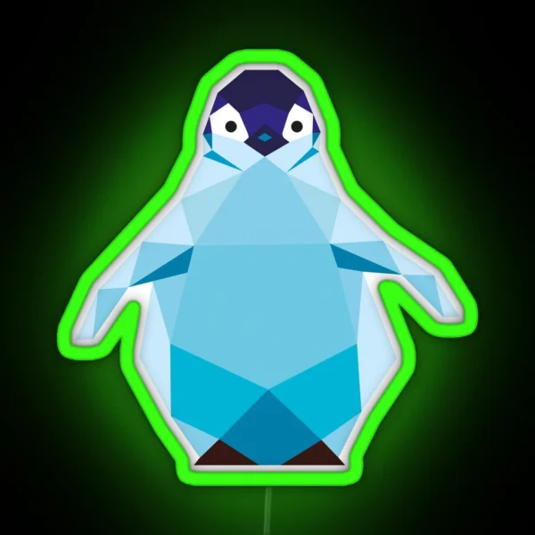 Geometric Penguin RGB Neon Sign