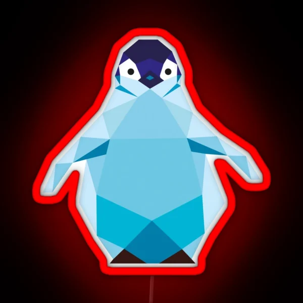 Geometric Penguin RGB Neon Sign