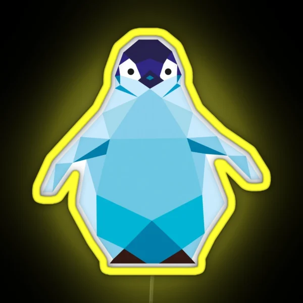 Geometric Penguin RGB Neon Sign
