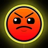 RGB neon geometry dash harder level indicator sign decoration