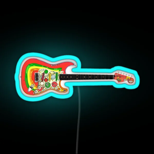 George Harrison Guitar RGB Neon Sign