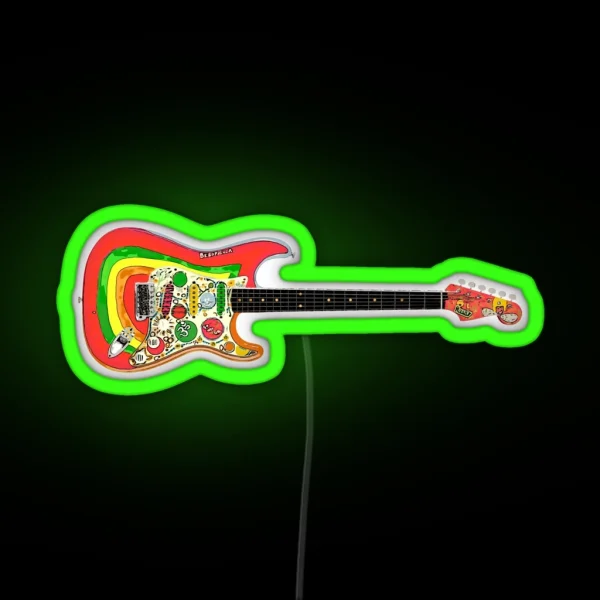 George Harrison Guitar RGB Neon Sign
