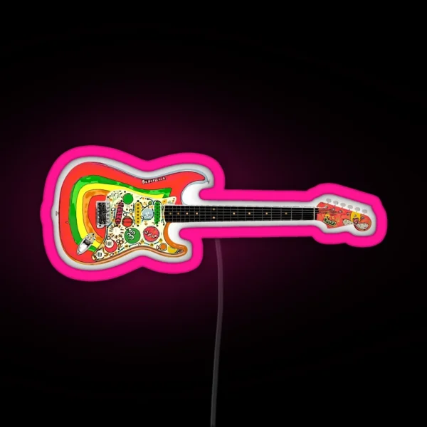 George Harrison Guitar RGB Neon Sign