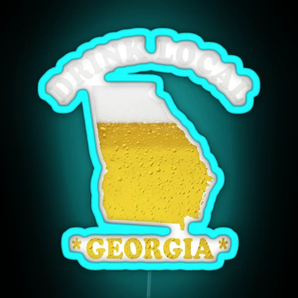 GEORGIA Beer Map Led Drink Local Brewmaster Gift RGB Neon Sign