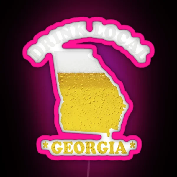 GEORGIA Beer Map Led Drink Local Brewmaster Gift RGB Neon Sign