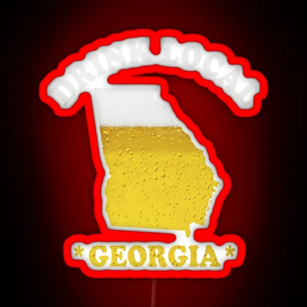 GEORGIA Beer Map Led Drink Local Brewmaster Gift RGB Neon Sign