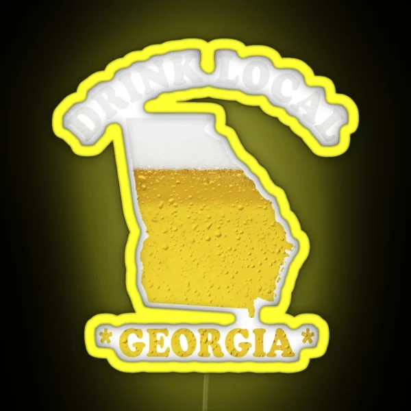 GEORGIA Beer Map Led Drink Local Brewmaster Gift RGB Neon Sign