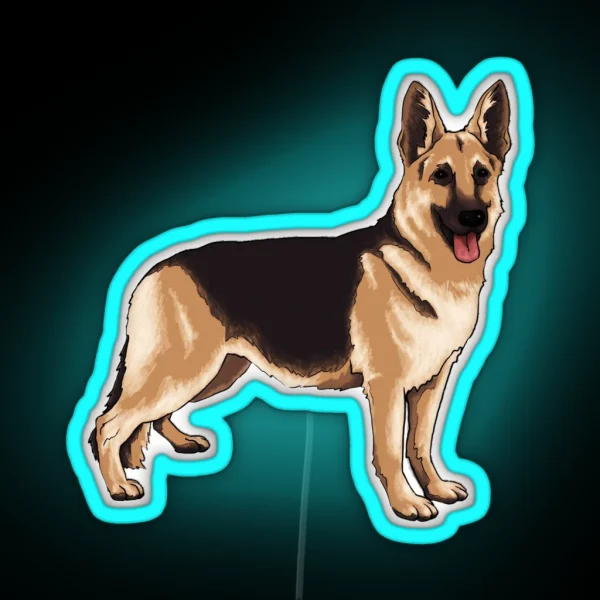 German Shepherd Dog RGB Neon Sign