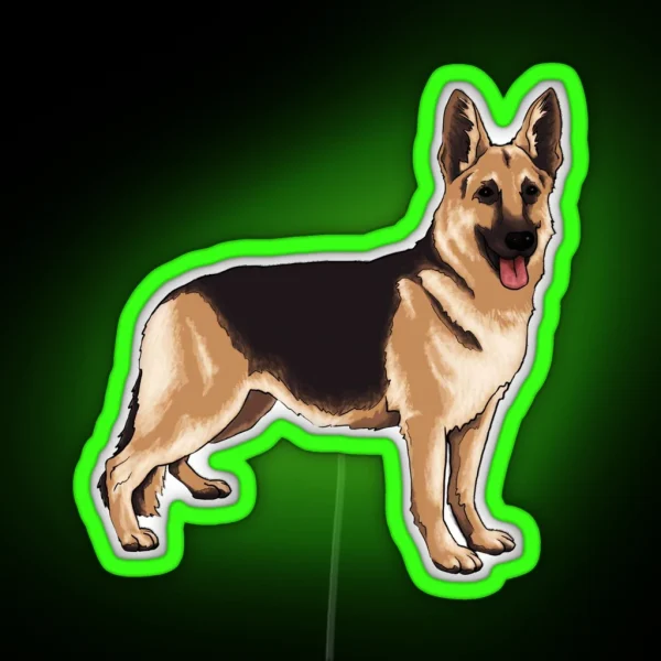 German Shepherd Dog RGB Neon Sign