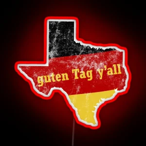 German Texan Led For Funny Bavarian Oktoberfest Texas Gift RGB Neon Sign