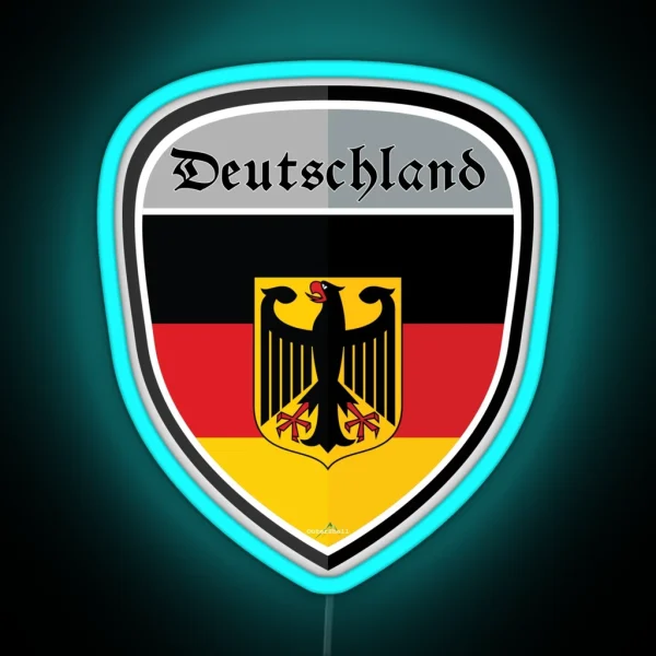 GERMANY Deutschland German DEUTSCH Shield Led Flag 03 RGB Neon Sign