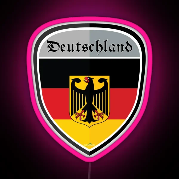 GERMANY Deutschland German DEUTSCH Shield Led Flag 03 RGB Neon Sign