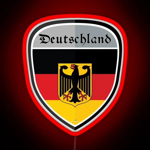 GERMANY Deutschland German DEUTSCH Shield Led Flag 03 RGB Neon Sign