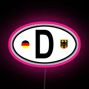 Germany Oval Country Code Decal RGB Neon Sign