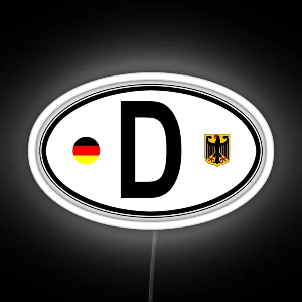 Germany Oval Country Code Decal RGB Neon Sign