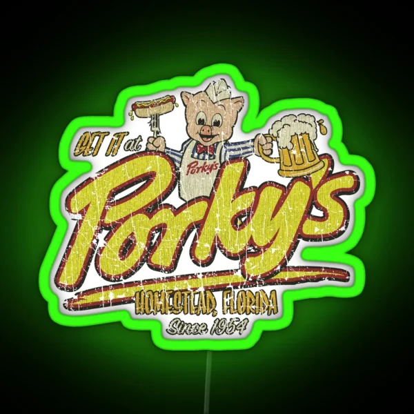 Get It At Porky S 1954 RGB Neon Sign