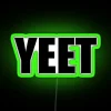 Glowing RGB Neon Sign with Fun YEET On Letters Phrase