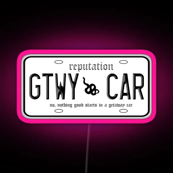 Getaway Car License Plate RGB Neon Sign