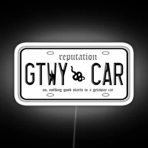 Getaway Car License Plate RGB Neon Sign