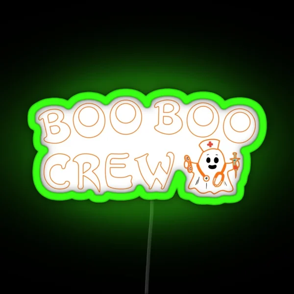 Ghost Boo Crew Boo Halloween Costume Nursing RGB Neon Sign