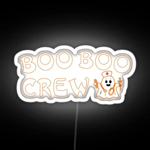 Ghost Boo Crew Boo Halloween Costume Nursing RGB Neon Sign