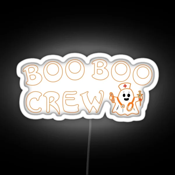Ghost Boo Crew Boo Halloween Costume Nursing RGB Neon Sign