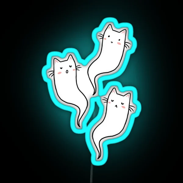 Ghost Cats RGB Neon Sign