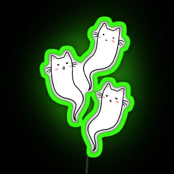 Ghost Cats RGB Neon Sign