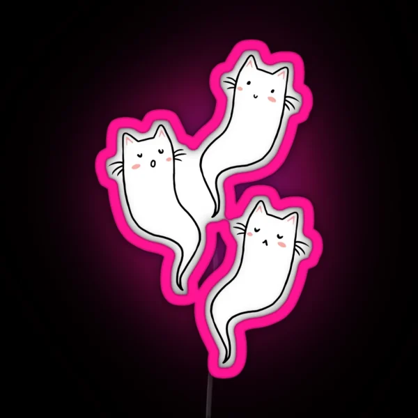 Ghost Cats RGB Neon Sign