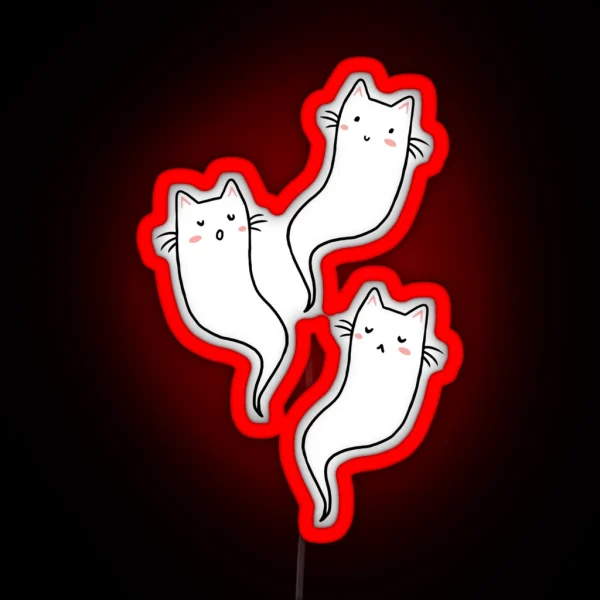 Ghost Cats RGB Neon Sign