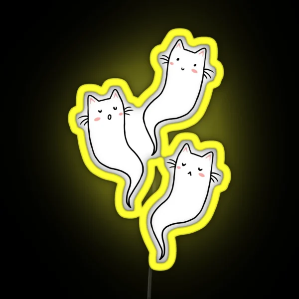 Ghost Cats RGB Neon Sign